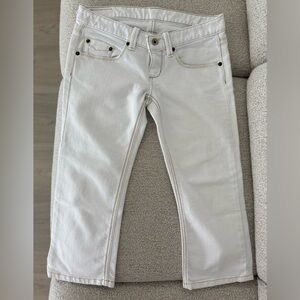 Express X2 Women Super Low Rise Cropped White Jeans